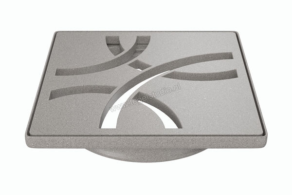  Schlüter Systems KERDI-DRAIN-STYLE Inlegframe en verwisselbaar afwateringsrooster Design 6 Curve Roestvast staal TSSG - Strukturbeschichtet Steingrau KDIF10TSSGD6GV | 491229