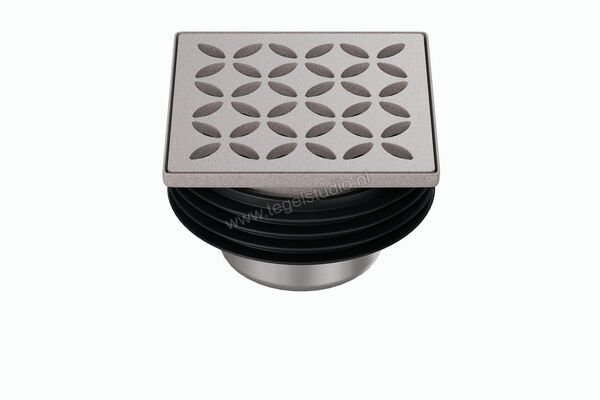  Schlüter Systems KERDI-DRAIN-STYLE Inlegframe en verwisselbaar afwateringsrooster Design 5 Floral Roestvast staal TSSG - Strukturbeschichtet Steingrau KDIF10TSSGD5GV | 491235