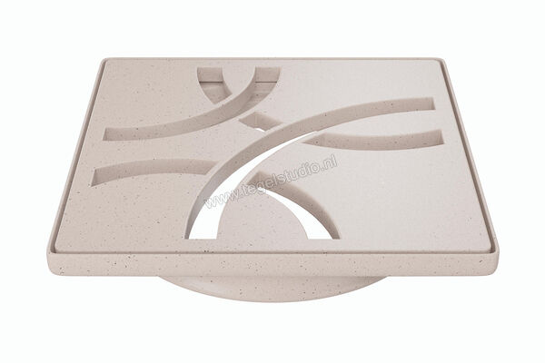  Schlüter Systems KERDI-DRAIN-STYLE Inlegframe en verwisselbaar afwateringsrooster Design 6 Curve Roestvast staal TSI - Strukturbeschichtet Elfenbein KDIF10TSID6GV | 491283