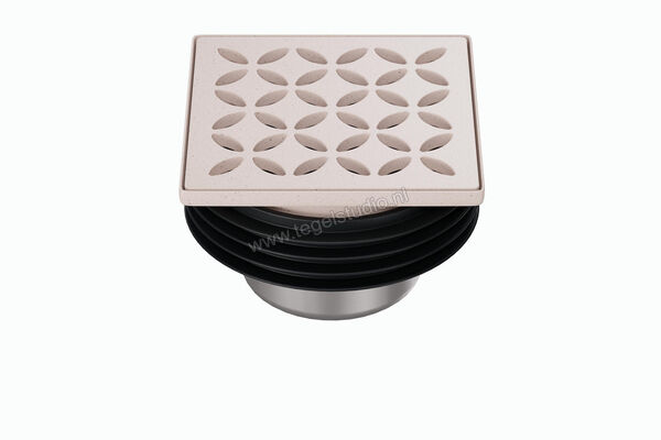  Schlüter Systems KERDI-DRAIN-STYLE Inlegframe en verwisselbaar afwateringsrooster Design 5 Floral Roestvast staal TSI - Strukturbeschichtet Elfenbein KDIF10TSID5GV | 491289