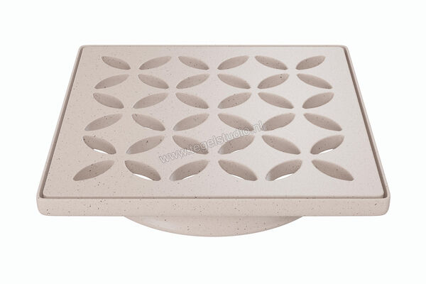  Schlüter Systems KERDI-DRAIN-STYLE Inlegframe en verwisselbaar afwateringsrooster Design 5 Floral Roestvast staal TSI - Strukturbeschichtet Elfenbein KDIF10TSID5GV | 491292