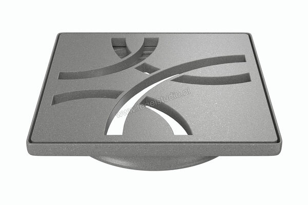  Schlüter Systems KERDI-DRAIN-STYLE Inlegframe en verwisselbaar afwateringsrooster Design 6 Curve Roestvast staal TSG - Strukturbeschichtet Grau KDIF10TSGD6GV | 491310