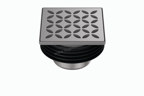  Schlüter Systems KERDI-DRAIN-STYLE Inlegframe en verwisselbaar afwateringsrooster Design 5 Floral Roestvast staal TSG - Strukturbeschichtet Grau KDIF10TSGD5GV | 491316