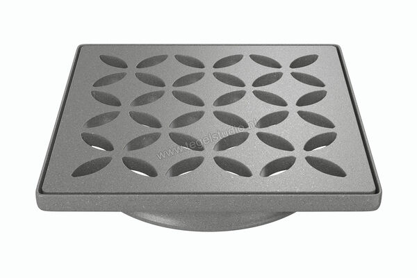  Schlüter Systems KERDI-DRAIN-STYLE Inlegframe en verwisselbaar afwateringsrooster Design 5 Floral Roestvast staal TSG - Strukturbeschichtet Grau KDIF10TSGD5GV | 491319