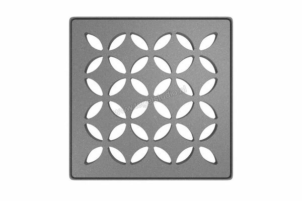  Schlüter Systems KERDI-DRAIN-STYLE Inlegframe en verwisselbaar afwateringsrooster Design 5 Floral Roestvast staal TSG - Strukturbeschichtet Grau KDIF10TSGD5 | 491322