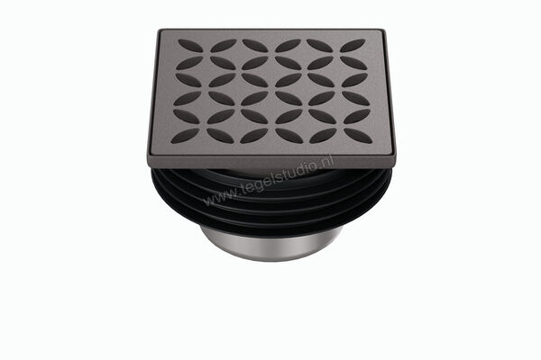  Schlüter Systems KERDI-DRAIN-STYLE Inlegframe en verwisselbaar afwateringsrooster Design 5 Floral Roestvast staal TSDA - Strukturbeschichtet Dunkelanthrazit KDIF10TSDAD5GV | 491343