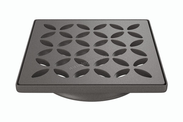  Schlüter Systems KERDI-DRAIN-STYLE Inlegframe en verwisselbaar afwateringsrooster Design 5 Floral Roestvast staal TSDA - Strukturbeschichtet Dunkelanthrazit KDIF10TSDAD5GV | 491346