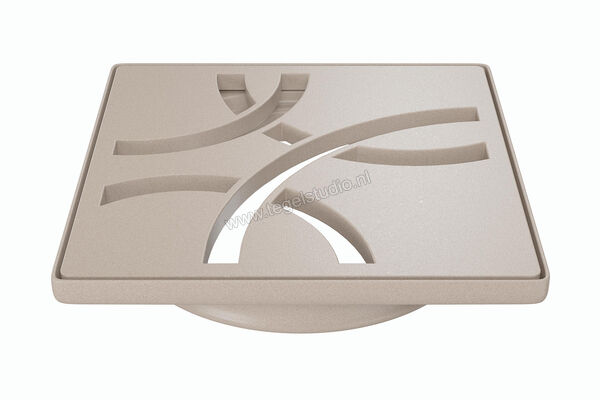  Schlüter Systems KERDI-DRAIN-STYLE Inlegframe en verwisselbaar afwateringsrooster Design 6 Curve Roestvast staal TSC - Strukturbeschichtet Creme KDIF10TSCD6GV | 491364