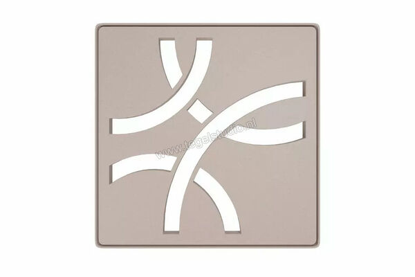  Schlüter Systems KERDI-DRAIN-STYLE Inlegframe en verwisselbaar afwateringsrooster Design 6 Curve Roestvast staal TSC - Strukturbeschichtet Creme KDIF10TSCD6 | 491367
