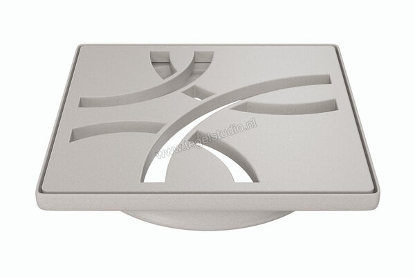  Schlüter Systems KERDI-DRAIN-STYLE Inlegframe en verwisselbaar afwateringsrooster Design 6 Curve Roestvast staal TSBG - Strukturbeschichtet Beigegrau KDIF10TSBGD6GV | 491391