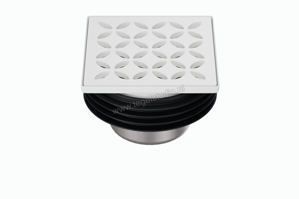  Schlüter Systems KERDI-DRAIN-STYLE Inlegframe en verwisselbaar afwateringsrooster Design 5 Floral Roestvast staal MBW - Brillantweiß matt KDIF10MBWD5GV | 491448