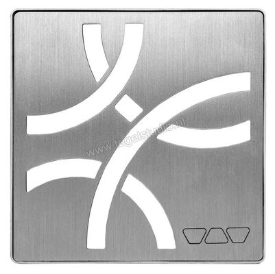  Schlüter Systems KERDI-DRAIN-STYLE Inlegframe en verwisselbaar afwateringsrooster Design 6 Curve Roestvast staal EB - Edelstahl gebürstet KDIF10EBD6GV | 491463