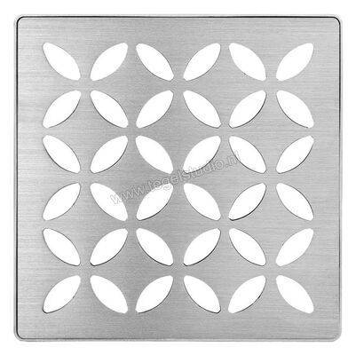  Schlüter Systems KERDI-DRAIN-STYLE Inlegframe en verwisselbaar afwateringsrooster Design 5 Floral Roestvast staal EB - Edelstahl gebürstet KDIF10EBD5GV | 491469