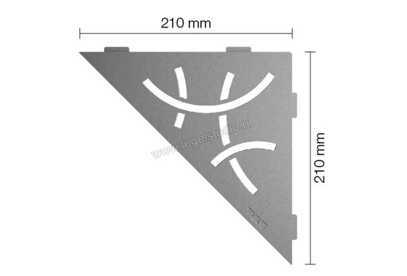 Schlüter Systems SHELF-E-S1 Planchet Curve Aluminium TSG - structuur-gecoat grijs Sterkte: 210 mm Breedte: 210 mm SES1D6TSG | 492144