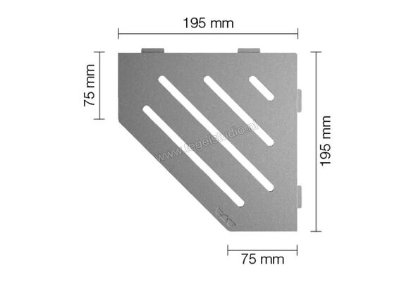  Schlüter Systems SHELF-E-S2 Planchet Wave Aluminium TSG - structuur-gecoat grijs Sterkte: 195 mm Breedte: 195 mm SES2D10TSG | 492150