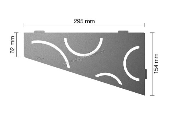  Schlüter Systems SHELF-E-S3 Planchet Curve Aluminium TSG - structuur-gecoat grijs Sterkte: 154 mm Breedte: 295 mm SES3D6TSG | 492177