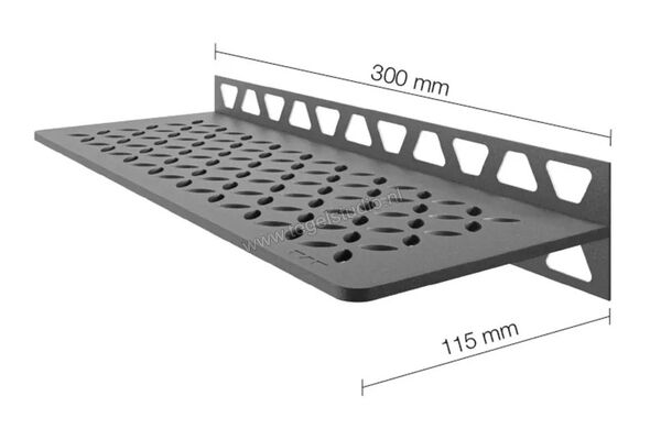  Schlüter Systems SHELF-W-S1 Planchet Floral Aluminium TSG - structuur-gecoat grijs Sterkte: 300 mm Breedte: 87 mm SWS1D5TSG | 492201