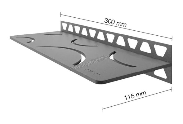  Schlüter Systems SHELF-W-S1 Planchet Curve Aluminium TSG - structuur-gecoat grijs Sterkte: 300 mm Breedte: 87 mm SWS1D6TSG | 492204