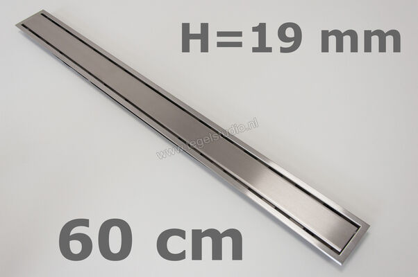Schlüter Systems KERDI-LINE-A Profielframes Goot met de afdekkingen 60cm H=19mm - Design Solid Roestvast staal V4A EB - Roestvast staal V4A geborsteld zilver Sterkte: 19 mm Lengte: 0,6 m KLA19EB60 | 5727
