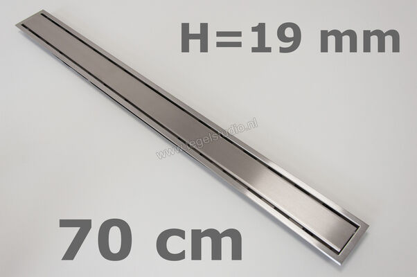 Schlüter Systems KERDI-LINE-A Profielframes Goot met de afdekkingen 70cm H=19mm - Design Solid Roestvast staal V4A EB - Roestvast staal V4A geborsteld zilver Sterkte: 19 mm Lengte: 0,7 m KLA19EB70 | 5734