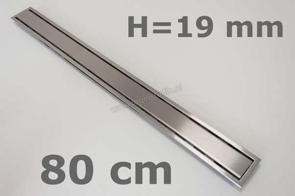 Schlüter Systems KERDI-LINE-A Profielframes Goot met de afdekkingen 80cm H=19mm - Design Solid Roestvast staal V4A EB - Roestvast staal V4A geborsteld zilver Sterkte: 19 mm Lengte: 0,8 m KLA19EB80 | 5741
