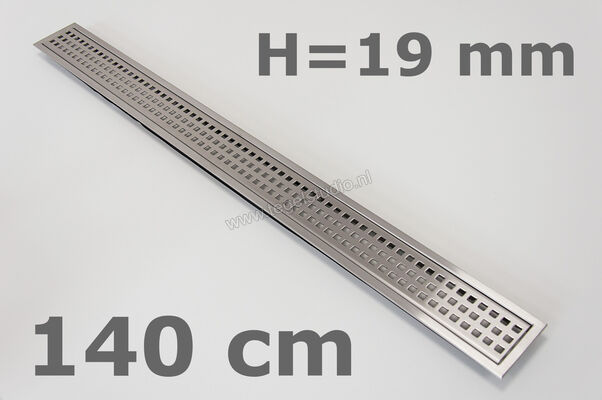 Schlüter Systems KERDI-LINE-B Profielframes Goot met de afdekkingen 140cm H=19mm - Design Square Roestvast staal V4A EB - Roestvast staal V4A geborsteld zilver Sterkte: 19 mm Lengte: 1,4 m KLB19EB140 | 5937