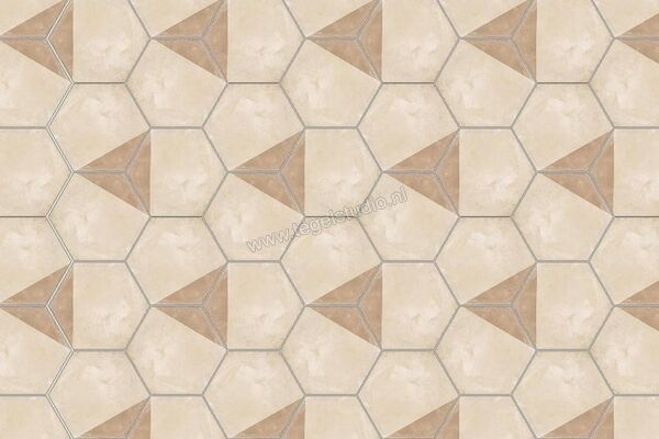  Marca Corona Terra Porzione Esagona Vers. C 21.6x25 cm Decor Mat Vlak 0395 | 60345
