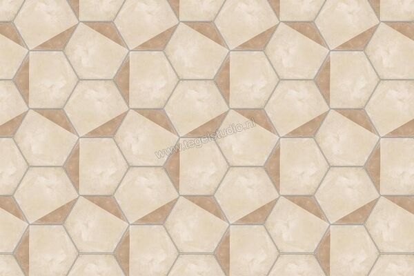  Marca Corona Terra Porzione Esagona Vers. C 21.6x25 cm Decor Mat Vlak 0395 | 60348
