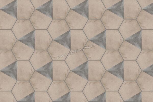  Marca Corona Terra Porzione Esagona Vers. F 21.6x25 cm Decor Mat Vlak 0396 | 60354