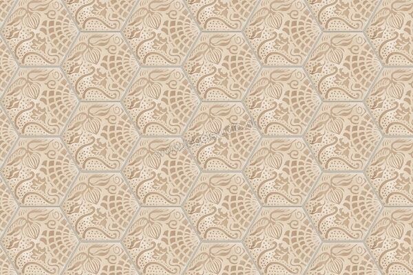  Marca Corona Terra Floreale Esagona Vers. C 21.6x25 cm Decor Mat Vlak 0401 | 60366