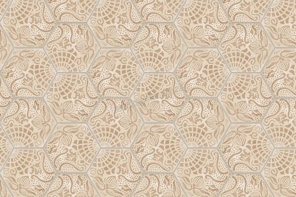  Marca Corona Terra Floreale Esagona Vers. C 21.6x25 cm Decor Mat Vlak 0401 | 60369