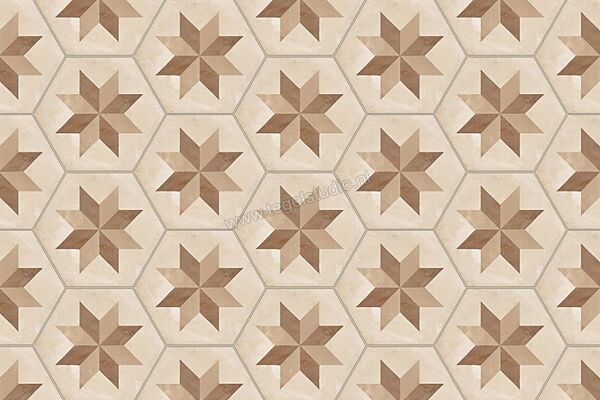  Marca Corona Terra Stella Esagona Vers. C 21.6x25 cm Decor Mat Vlak 0403 | 60378