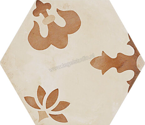  Marca Corona Terra Mix Giglio Esagona Vers. C 21.6x25 cm Decor Mix Mat Vlak 0409 | 93970